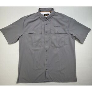 Orvis Trout Bum Shirt Mens L Gray Vented Seersucker Vibe Nylon Blend Limited Use